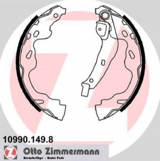 Гальмівні колодки (набір) ZIMMERMANN 109901498 (фото 1)