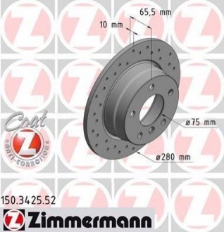 Гальмівний диск ZIMMERMANN 150342552 (фото 1)