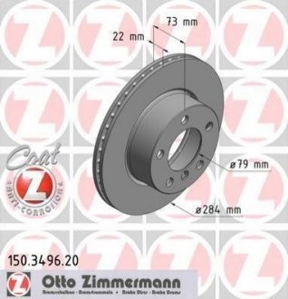 Тормозной диск (передний) ZIMMERMANN 150349620 (фото 1)