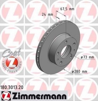 Тормозной диск (передний) ZIMMERMANN 180.3013.20 (фото 1)