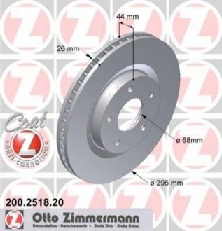 Тормозной диск (передний) ZIMMERMANN 200.2518.20 (фото 1)