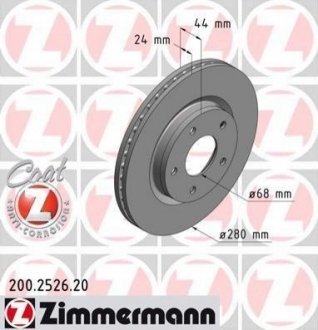 Тормозной диск (передний) ZIMMERMANN 200.2526.20 (фото 1)
