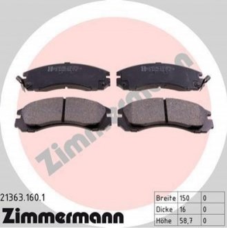 Дисковые тормозные колодки (передние) ZIMMERMANN 213631601 (фото 1)