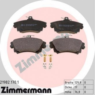 Колодки тормозные дисковые ZIMMERMANN 21982.170.1 (фото 1)