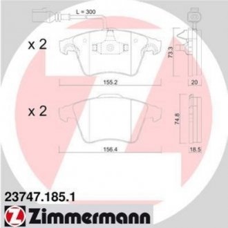 Дисковые тормозные колодки (передние) ZIMMERMANN 237471851 (фото 1)