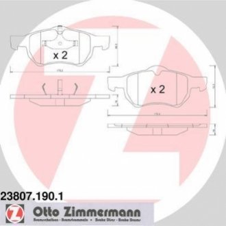 Гальмівні колодки, дискові (набір) ZIMMERMANN 238071901 (фото 1)