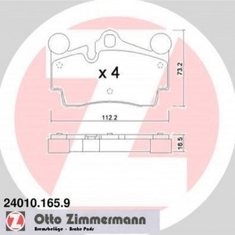 Дискові гальмівні колодки (задні) ZIMMERMANN 24010.165.9 (фото 1)