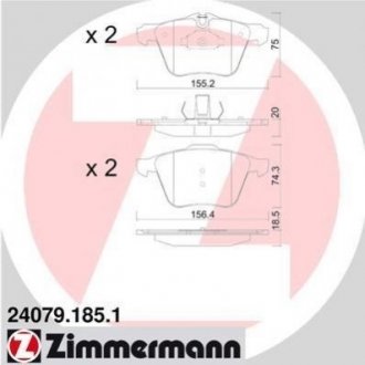 Дисковые тормозные колодки (передние) ZIMMERMANN 240791851 (фото 1)