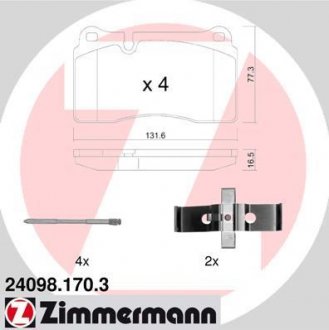 Тормозные колодки (передние) ZIMMERMANN 24098.170.3 (фото 1)