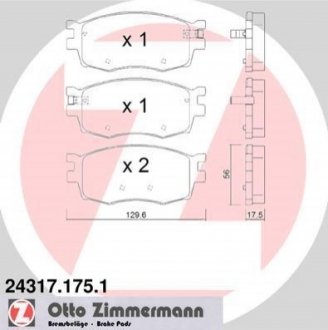 Гальмiвнi колодки дисковi ZIMMERMANN 243171751 (фото 1)