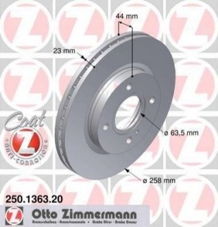 Тормозной диск (передний) ZIMMERMANN 250.1363.20 (фото 1)