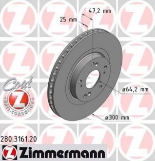 Гальмівний диск ZIMMERMANN 280316120 (фото 1)