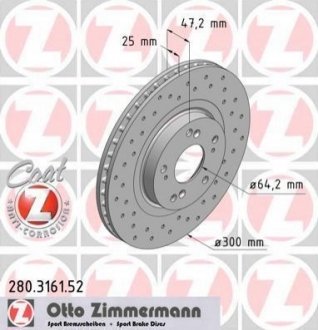 Гальмівний диск ZIMMERMANN 280316152 (фото 1)