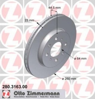 Гальмівний диск ZIMMERMANN 280316300 (фото 1)