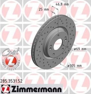 Гальмівний диск ZIMMERMANN 285.3531.52 (фото 1)