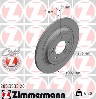 Гальмівний диск ZIMMERMANN 285.3533.20 (фото 1)