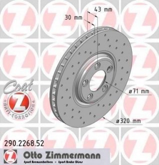 Гальмівний диск ZIMMERMANN 290226852 (фото 1)