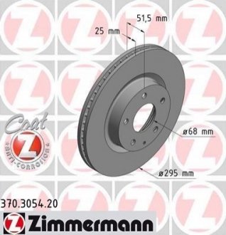 Тормозной диск (передний) ZIMMERMANN 370.3054.20 (фото 1)