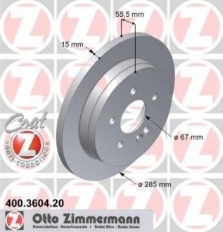 Гальмівний диск (задній) ZIMMERMANN 400.3604.20 (фото 1)
