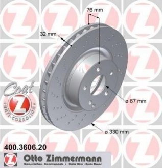 Гальмівний диск (передній) ZIMMERMANN 400360620 (фото 1)