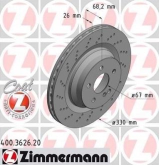 Тормозной диск (задний) ZIMMERMANN 400.3626.20 (фото 1)