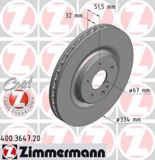 Гальмівний диск ZIMMERMANN 400364720 (фото 1)