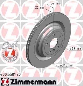 Тормозной диск (задний) ZIMMERMANN 400.5501.20 (фото 1)