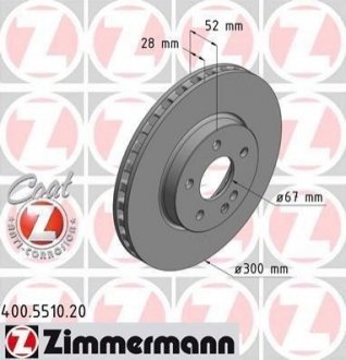 Тормозной диск (передний) ZIMMERMANN 400.5510.20 (фото 1)