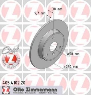 Тормозной диск (передний) ZIMMERMANN 405.4102.20 (фото 1)