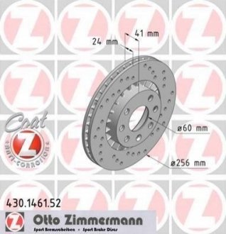 Гальмівний диск ZIMMERMANN 430.1461.52 (фото 1)