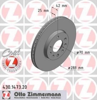 Гальмівний диск ZIMMERMANN 430147320 (фото 1)