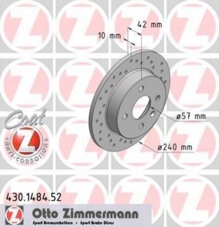 Гальмівний диск ZIMMERMANN 430148452 (фото 1)