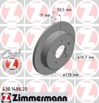 Гальмівний диск ZIMMERMANN 430148620 (фото 1)