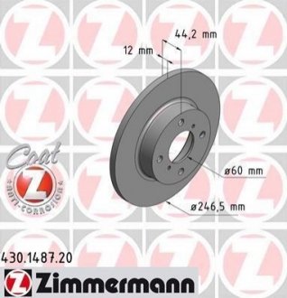 Гальмівний диск ZIMMERMANN 430148720 (фото 1)