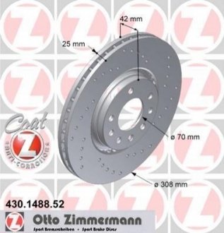 Гальмівний диск ZIMMERMANN 430148852 (фото 1)