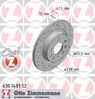 Гальмівний диск ZIMMERMANN 430149752 (фото 1)