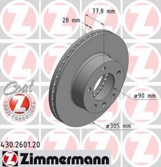 Гальмівний диск ZIMMERMANN 430260120 (фото 1)