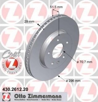 Гальмівний диск (передній) ZIMMERMANN 430.2612.20 (фото 1)