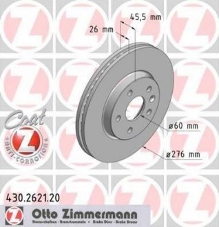 Тормозной диск (передний) ZIMMERMANN 430.2621.20 (фото 1)