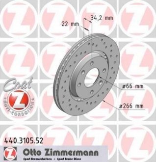 Гальмівний диск ZIMMERMANN 440310552 (фото 1)