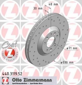 Гальмівний диск ZIMMERMANN 440311952 (фото 1)