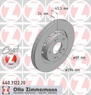 Тормозной диск (передний) ZIMMERMANN 440312220 (фото 1)