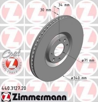 Тормозной диск (передний) ZIMMERMANN 440.3127.20 (фото 1)