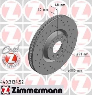 Гальмівний диск ZIMMERMANN 440313452 (фото 1)