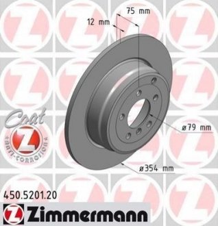 Тормозной диск (задний) ZIMMERMANN 450.5201.20 (фото 1)