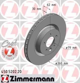 Тормозной диск (передний) ZIMMERMANN 450.5202.20 (фото 1)