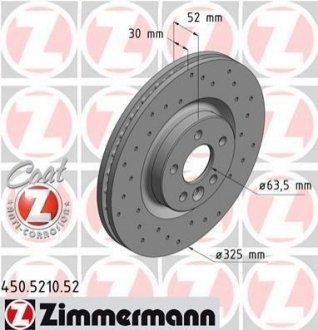 Тормозной диск (передний) ZIMMERMANN 450.5210.52 (фото 1)