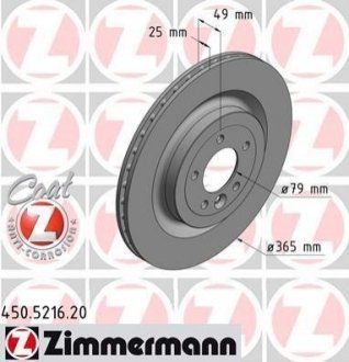 Гальмівний диск ZIMMERMANN 450.5216.20 (фото 1)