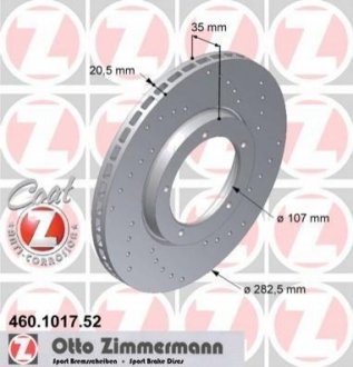 Гальмівний диск ZIMMERMANN 460101752 (фото 1)