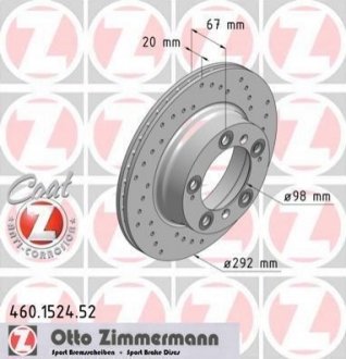 Гальмівний диск ZIMMERMANN 460152452 (фото 1)